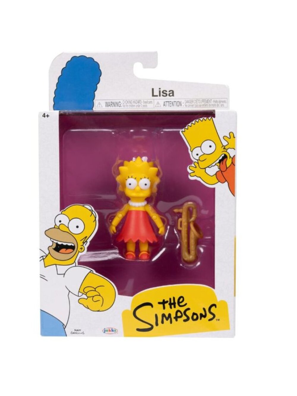 The Simpsons Lisa Simpson 5" Figure JAKKS Pacific Saxophone Red Dress NEW